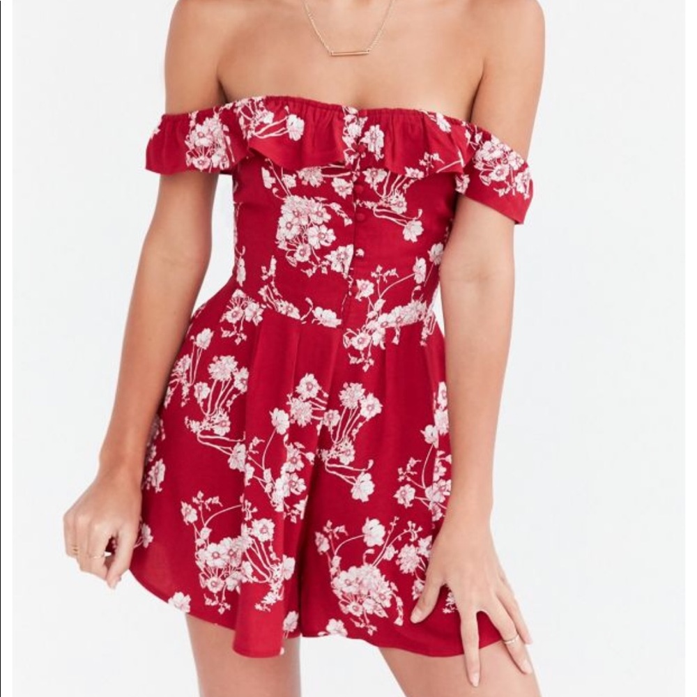 Urban Outfitters Kimchi Blue Red Floral Romper